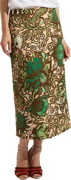 La DoubleJ Pencil Skirt Anemone Pink Olive