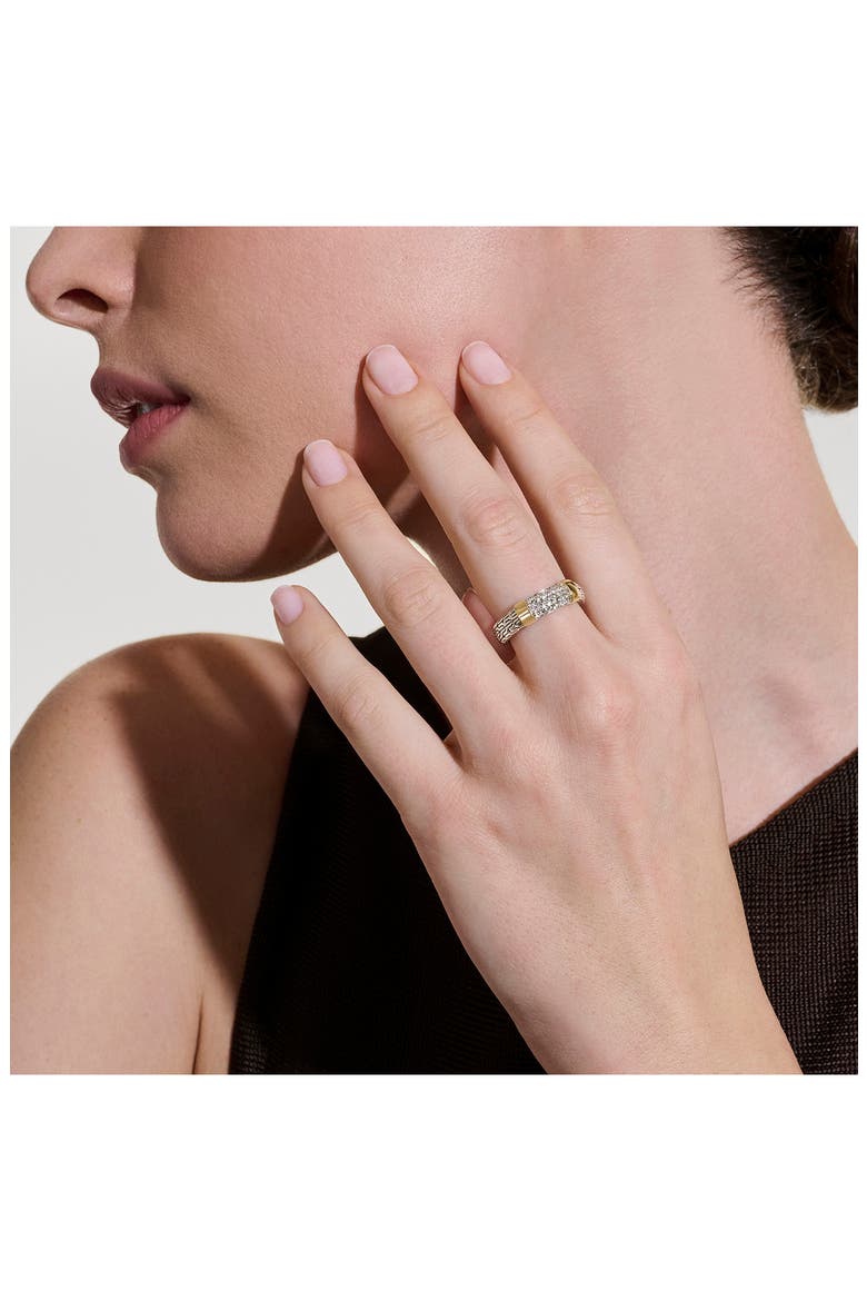 JH Essentials 14K Gold Ring, 5mm, Alternate, color, SILVER AND GOLD WHITE DIAMOND