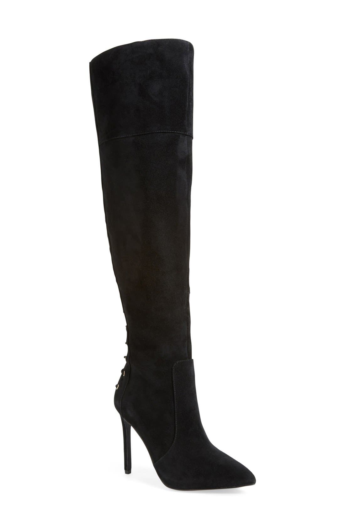 'Parii' Over the Knee Boot, Main, color, BLACK SUEDE