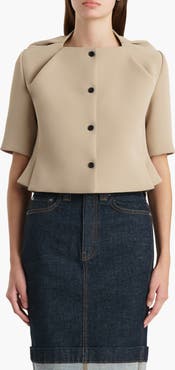Khaite Franc Crepe Peplum Jacket