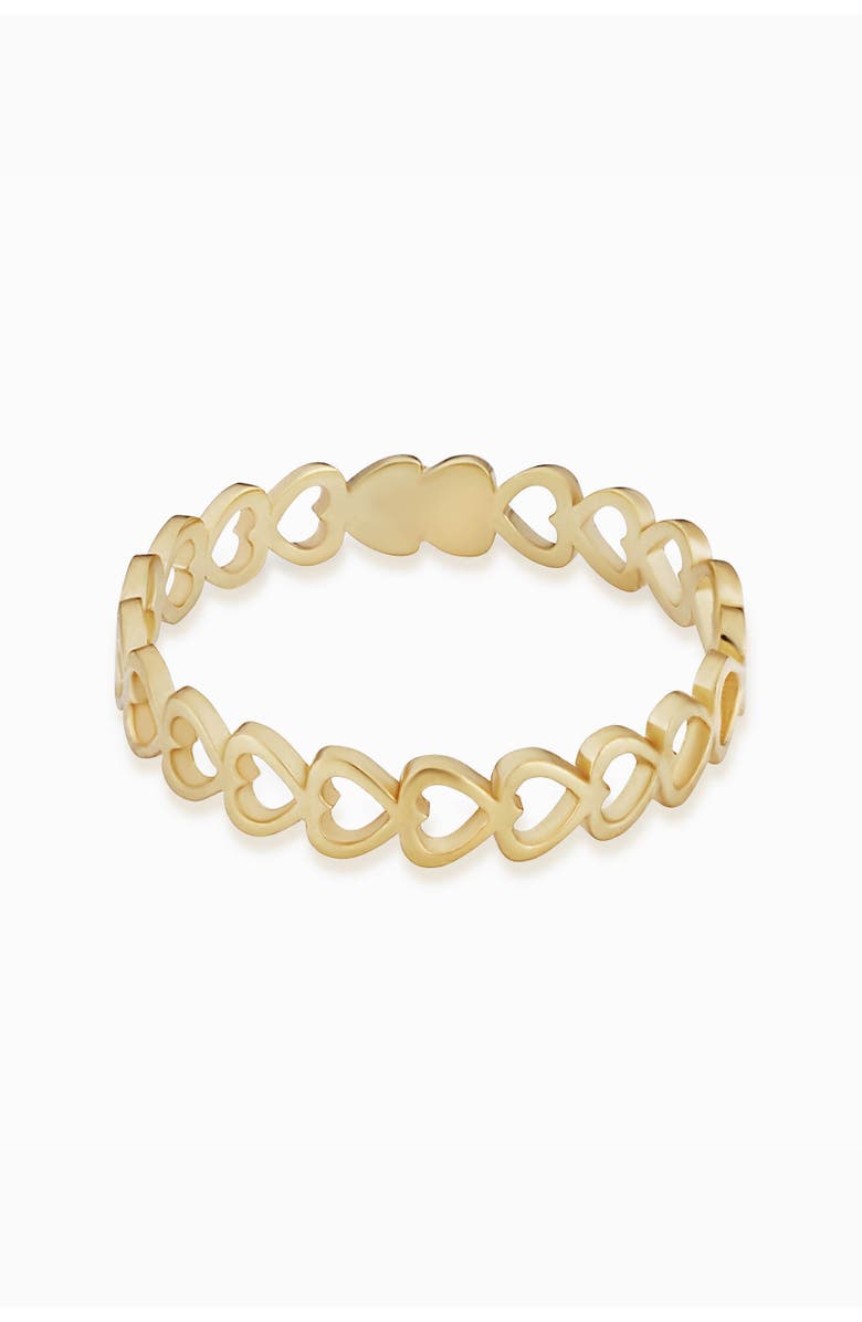 Oradina 14K Gold Open Your Heart Stack Ring, Alternate, color, Yellow Gold