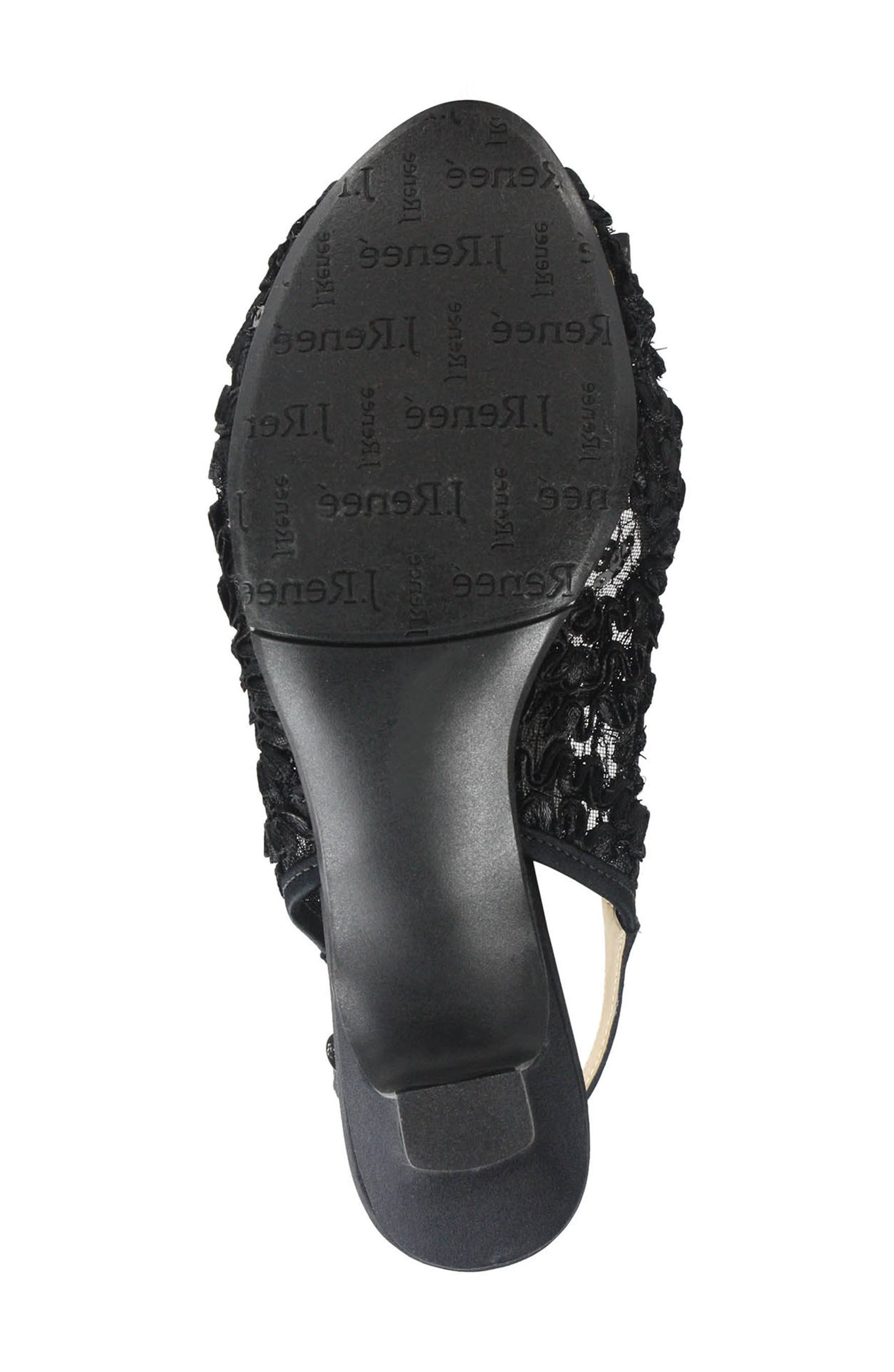 Landan Bow Slingback Sandal, Alternate, color, BLACK LACE