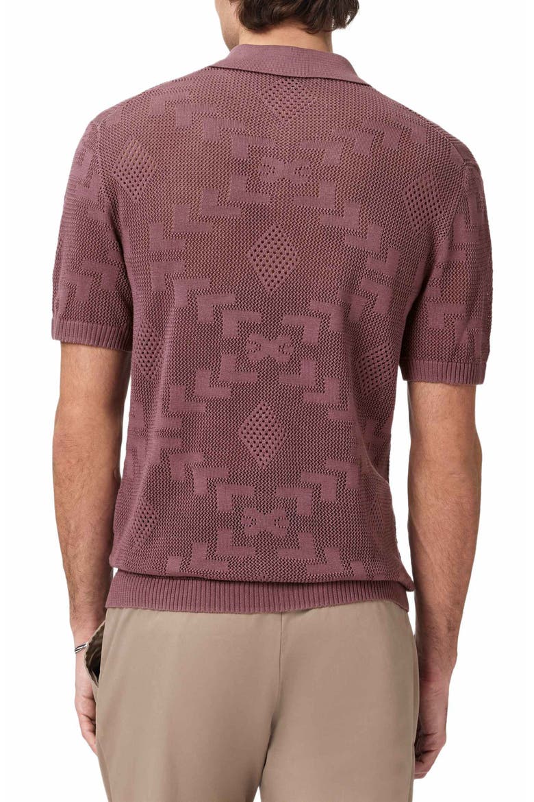 Corso Organic Cotton Diamond Crochet Polo, Alternate, color, SMOKE AMETHYST