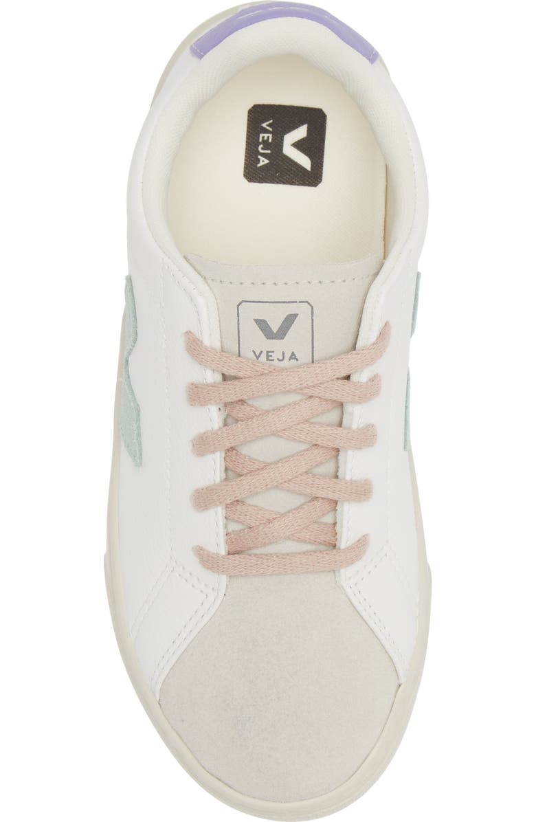 Veja Kids' Small Esplar Leather Sneaker, Alternate, color, Extra White Matcha Lavander