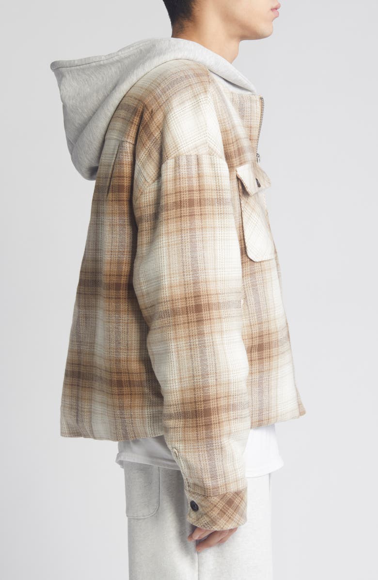 Elwood Oversize Plaid Flannel Hooded Zip Jacket, Alternate, color, 