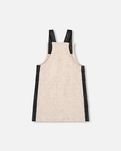 Deux Par Deux Glittering French Terry Overall Dress In Neutral