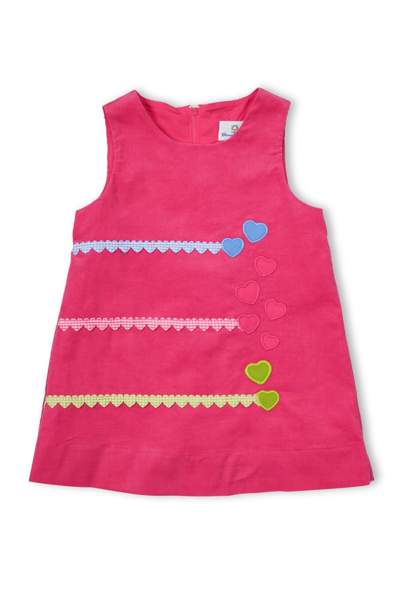 Corduroy Jumper With Hearts, Main, color, Pink, Blue, Green