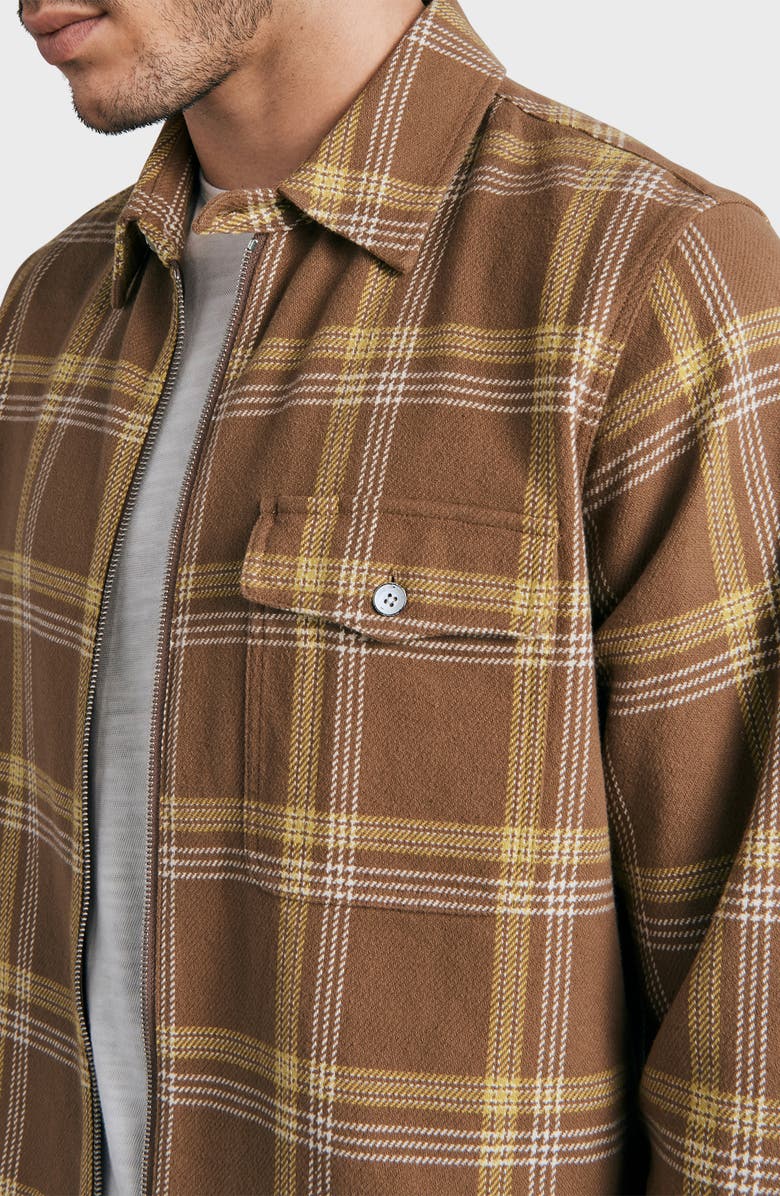 rag & bone Dalton Flannel Zip Front Overshirt, Alternate, color, 