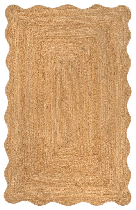 Seaside Cottage Scallop Edge Jute Area Rug