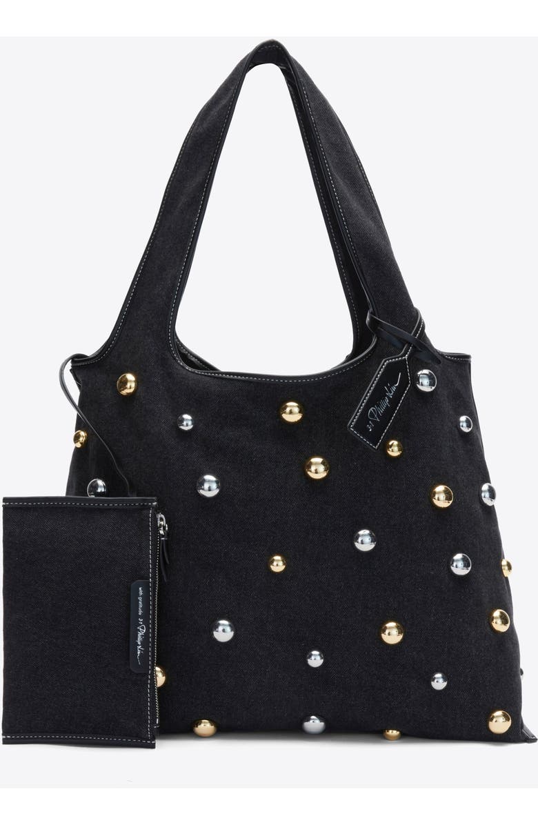 3.1 Phillip Lim Dome Embellishment Market Tote Bag, Main, color, Black