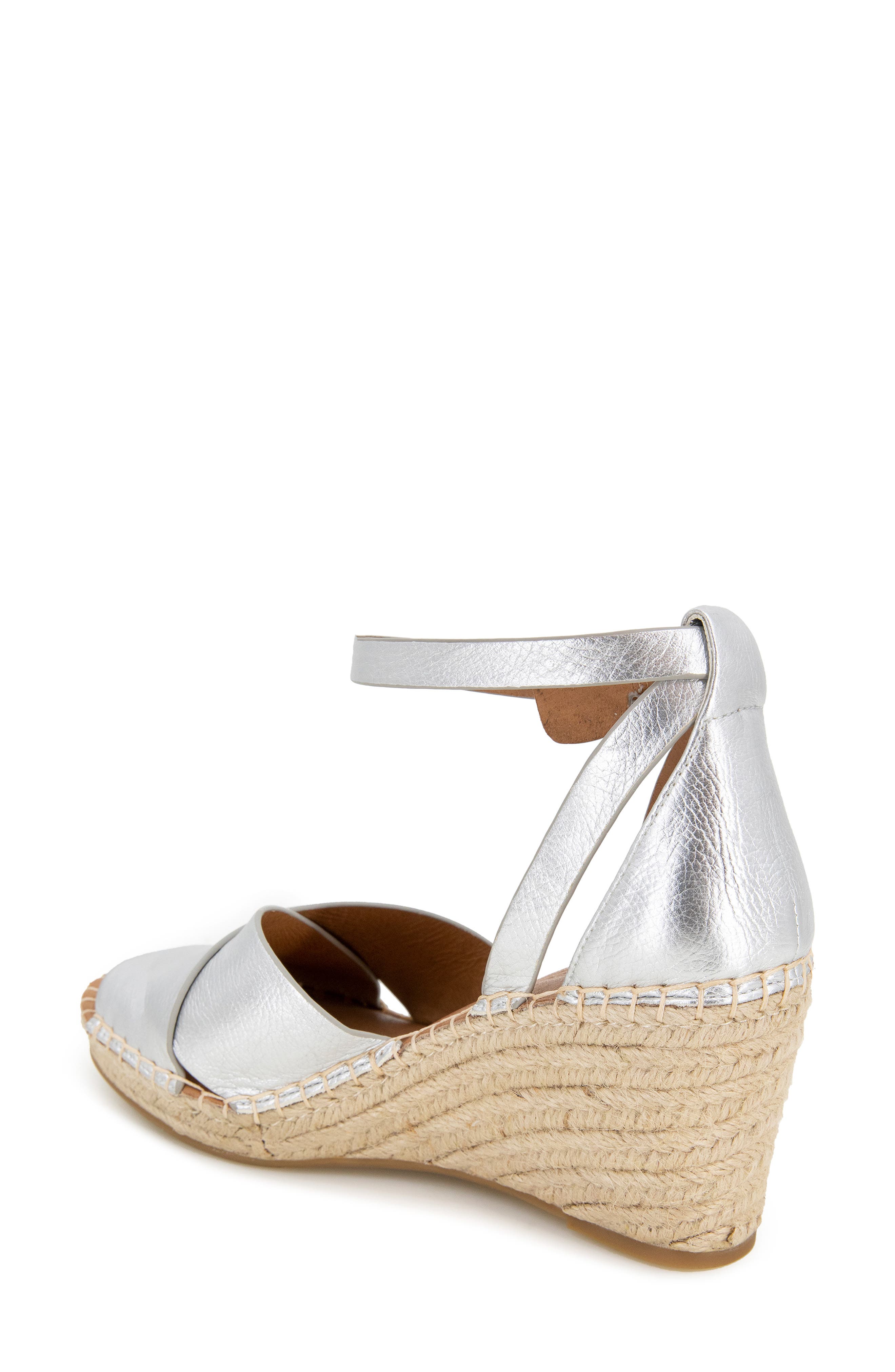 Charli X Wedge Sandal, Alternate, color, SILVER LEATHER