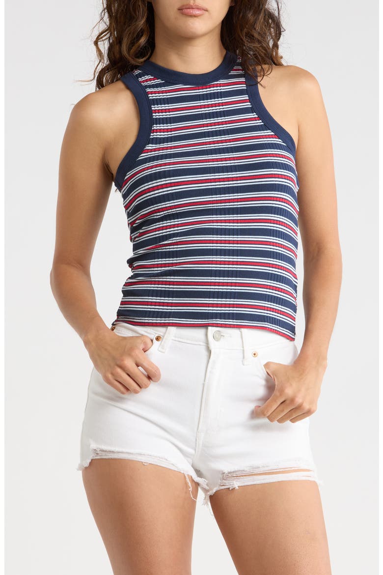 Stripe Rib Tank, Main, color, NAVY COMBO