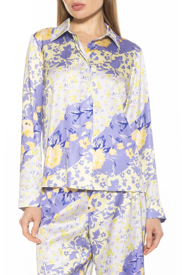 Ginger Floral Button-Up Shirt, Main, color, LILAC FLORAL
