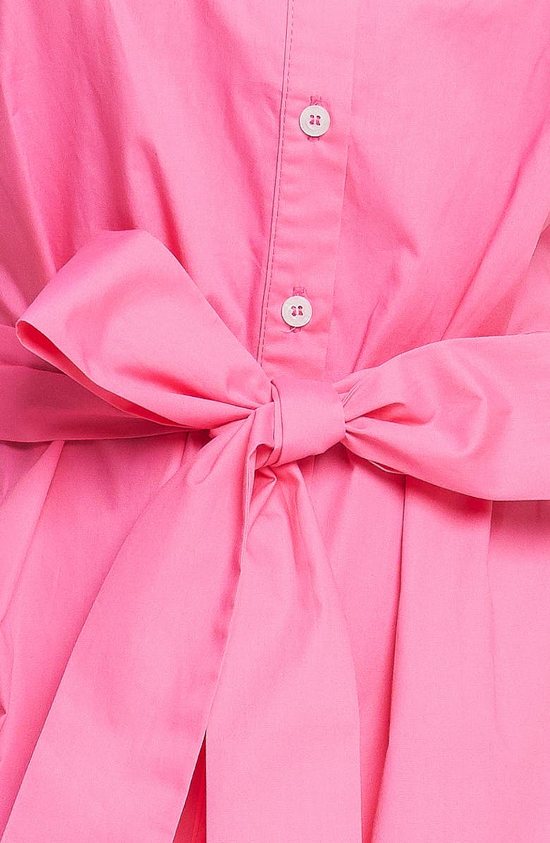 FLYING TOMATO Wavy Fringe Trim Cotton Shirtdress, Alternate, color, Pink