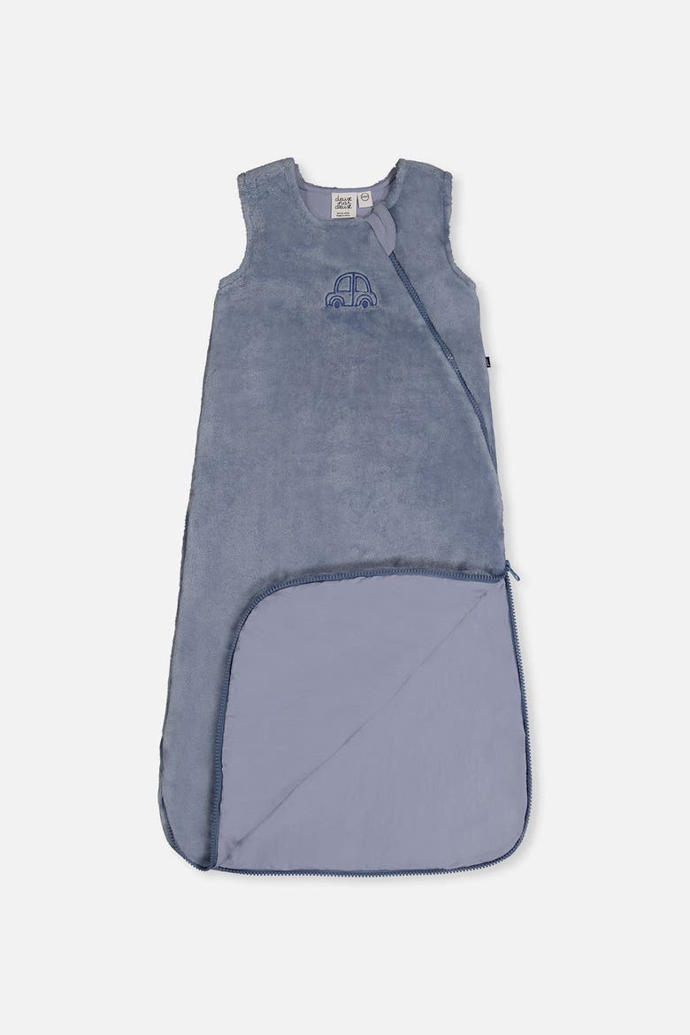 Plush Car Embroidered Zipper Sleep Sack, Alternate, color, Sky Blue