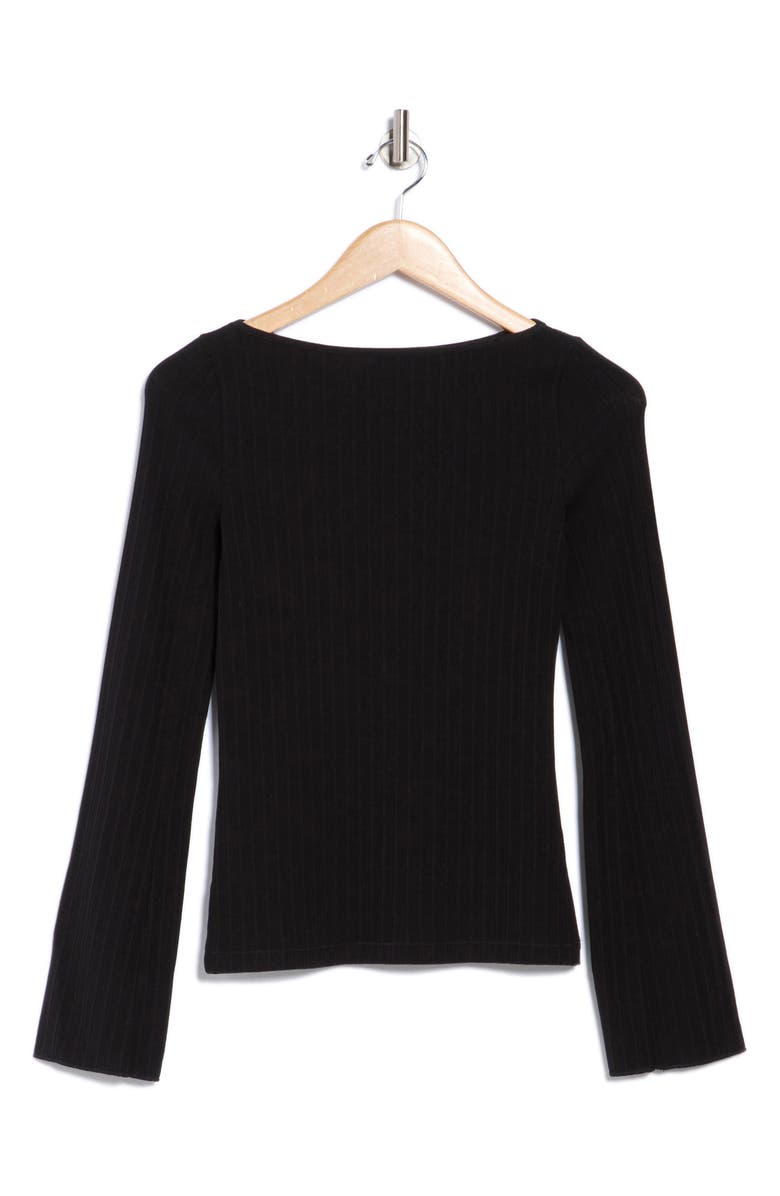 Madewell Boat Neck Long Sleeve Rib Top, Alternate, color, Jet Black