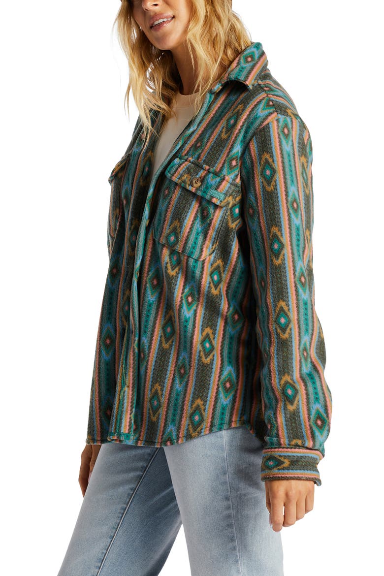 Forge Fleece Shirt Jacket, Alternate, color, GREEN MULTI