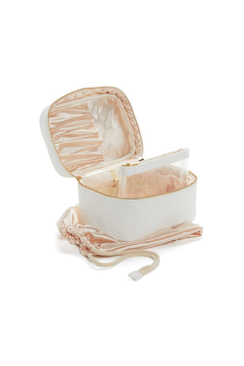Woven Train Case, Alternate, color, White