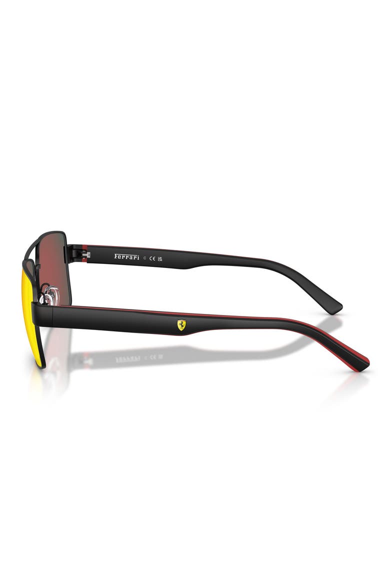 59mm Rectangular Sunglasses, Alternate, color, BLACK MATTE / DARK MIRROR RED