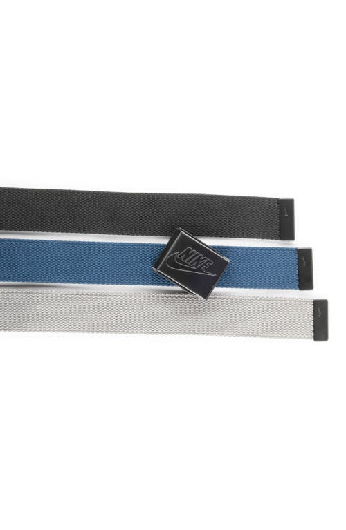 Nike Set Of 3 Webbed Belts In Multi
