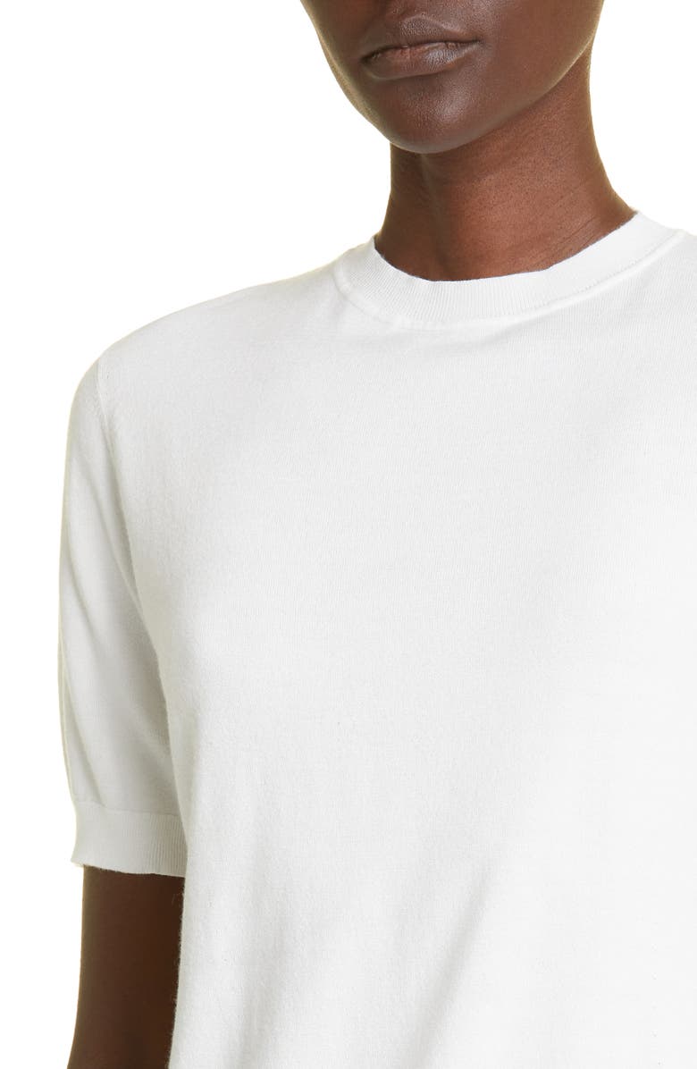Lafayette 148 New York Short Sleeve Sweater, Alternate, color, Cloud