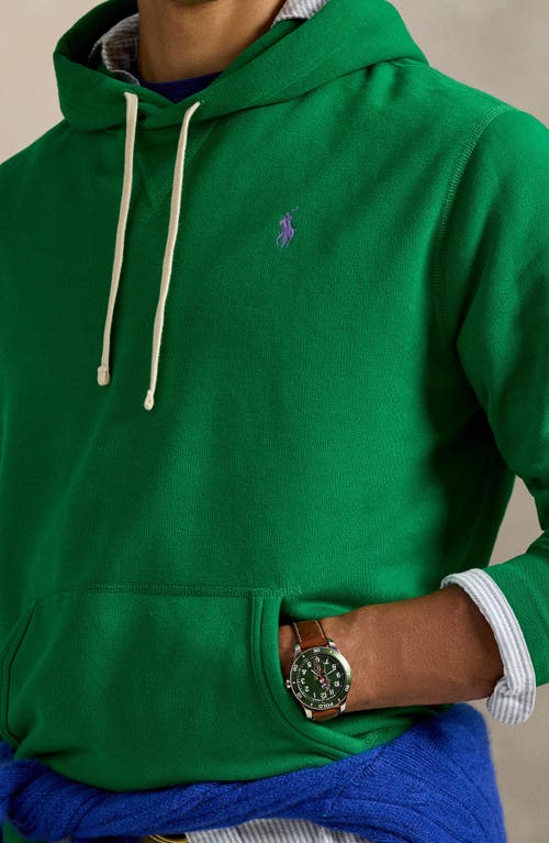 Polo Ralph Lauren The Rl Cotton-blend Fleece Hoodie Clothing In Green