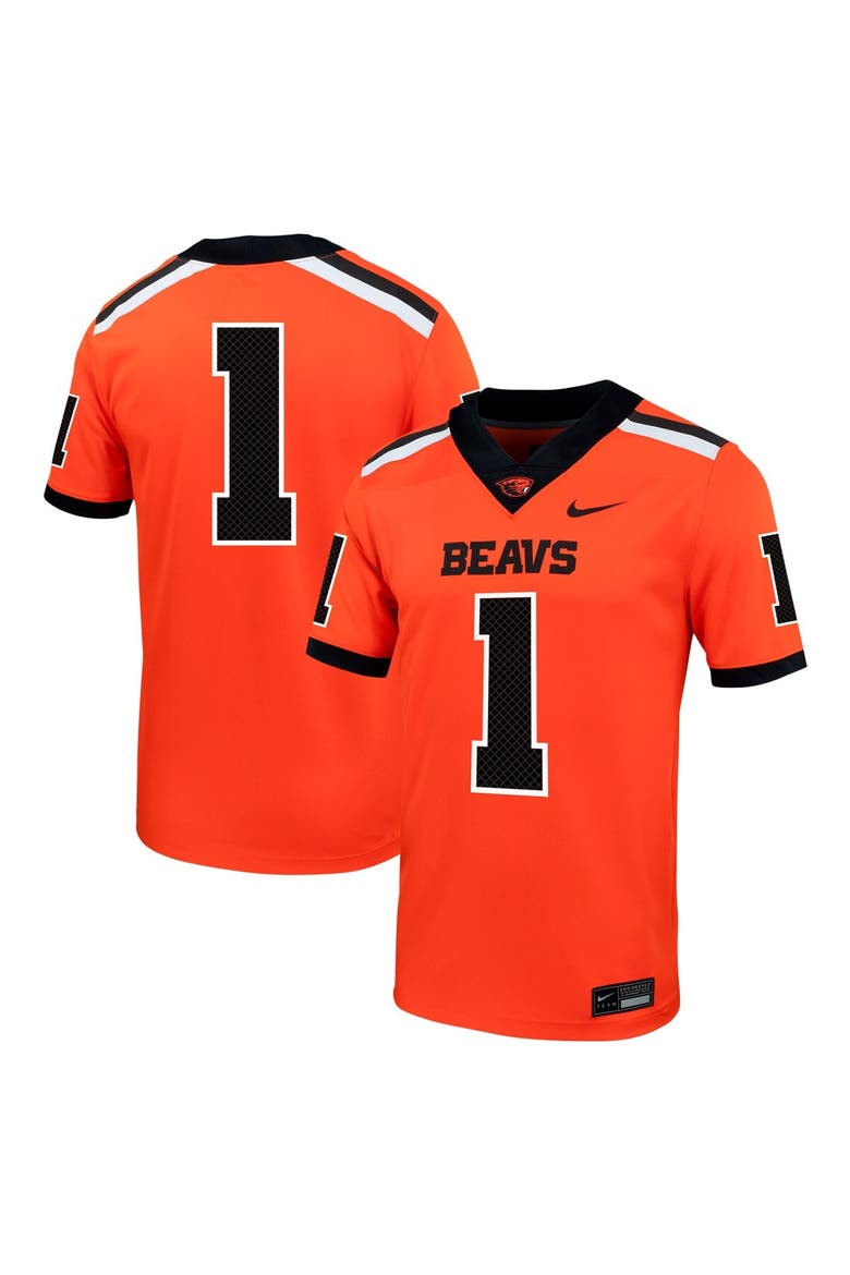 Men's Nike #1 Orange Oregon State Beavers Untouchable Football Jersey, Alternate, color, Orange