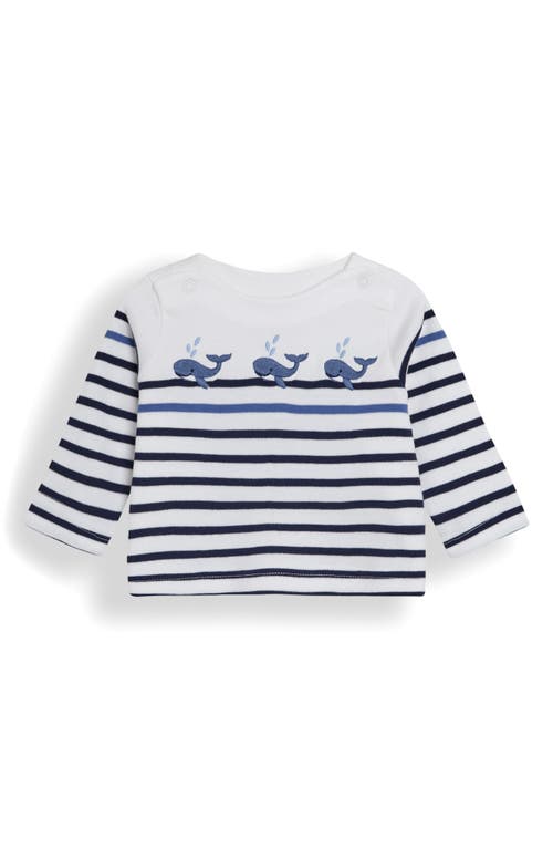 Jojo Maman Bébé Jojo Maman Bebe Whale Embroidered Cotton Knit Top & Leggings Set In White