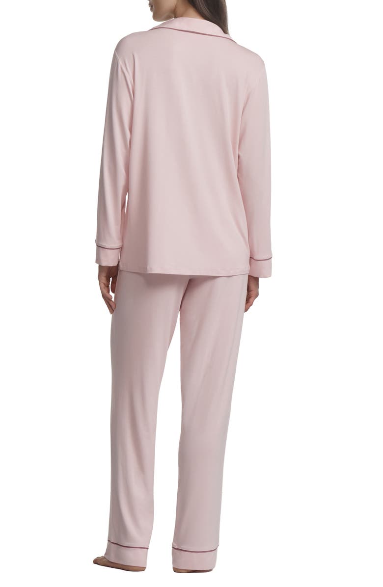 Eberjey Gisele Jersey Pajamas, Alternate, color, Pale Pink/Fig