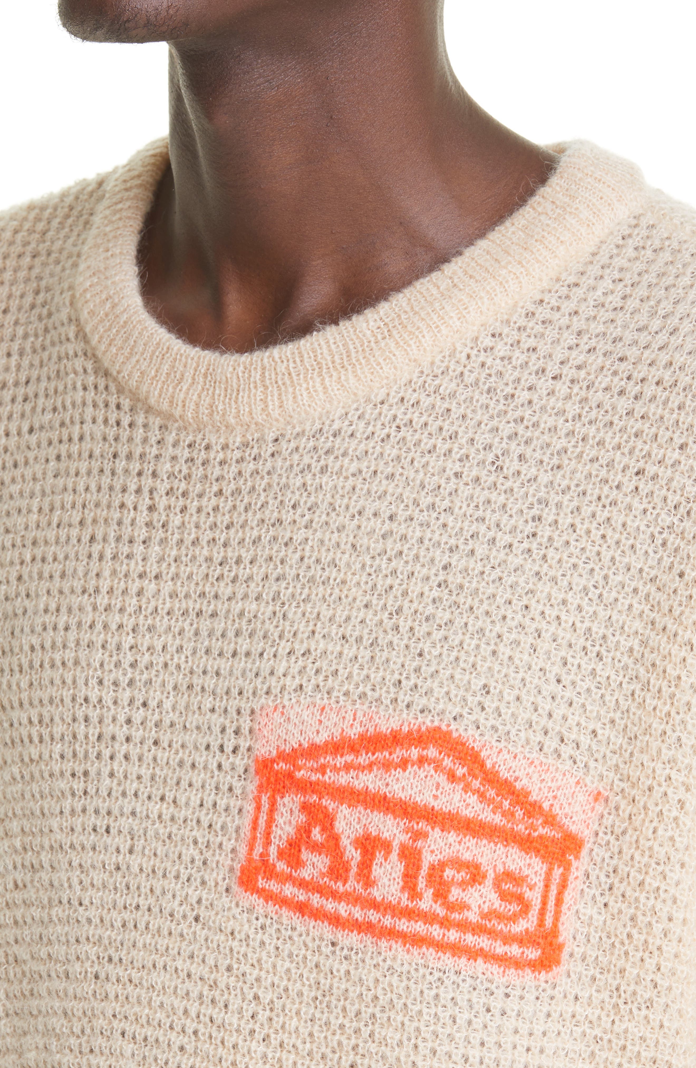 Aries Temple Logo Oversize Waffle Knit Sweater (Men) | Nordstromrack