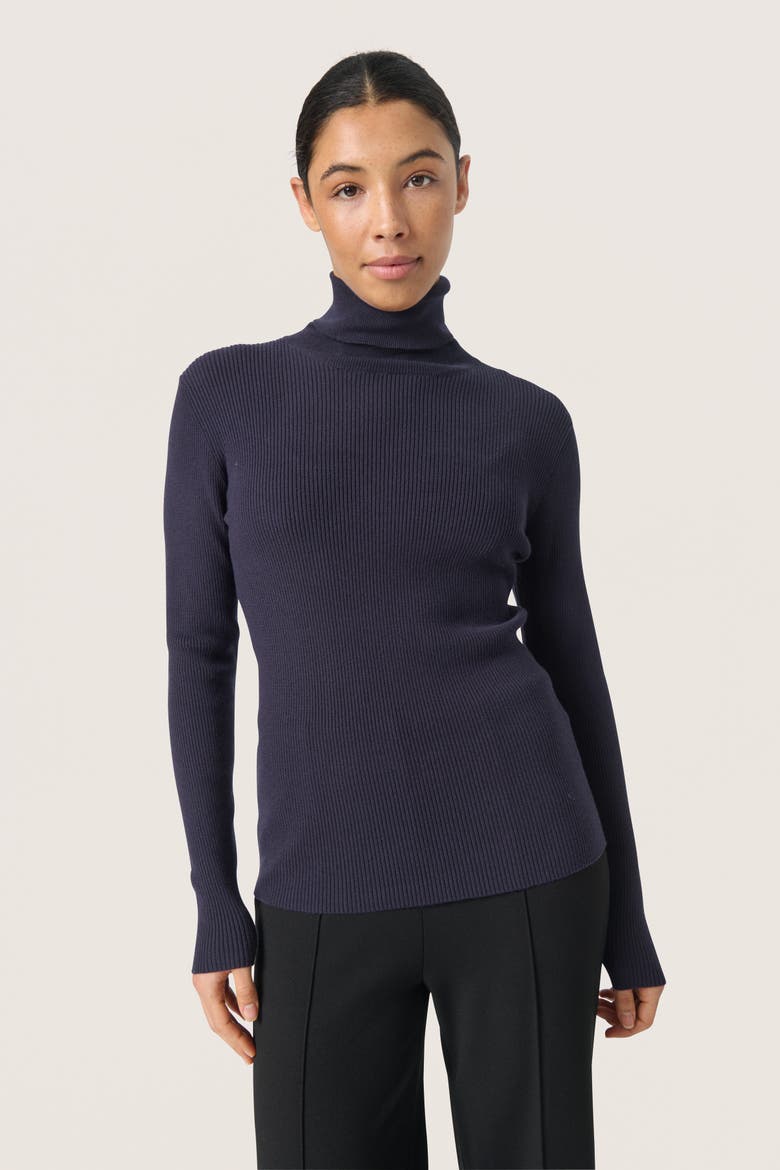 SLSina Rollneck Slim Fit Pullover, Main, color, Night Sky