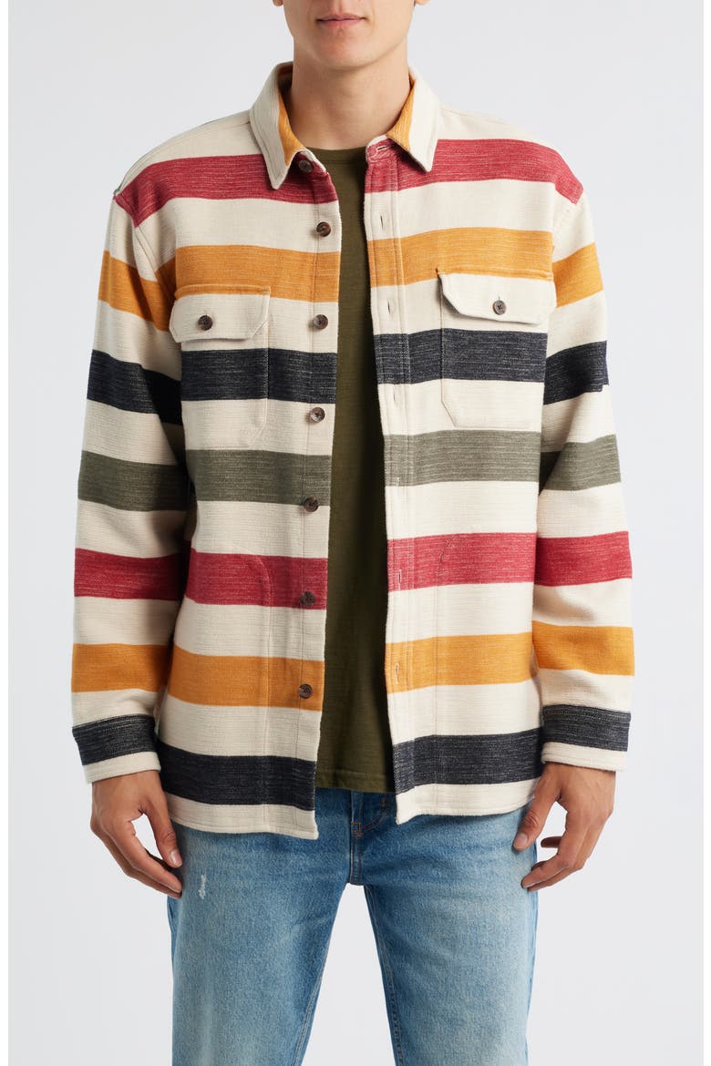 Driftwood Stripe Chamois Button-Up Shirt, Main, color, GLACIER STRIPE