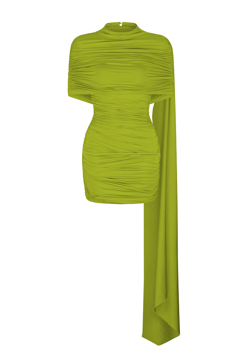 Elsie Mini Dress, Alternate, color, Chartreuse