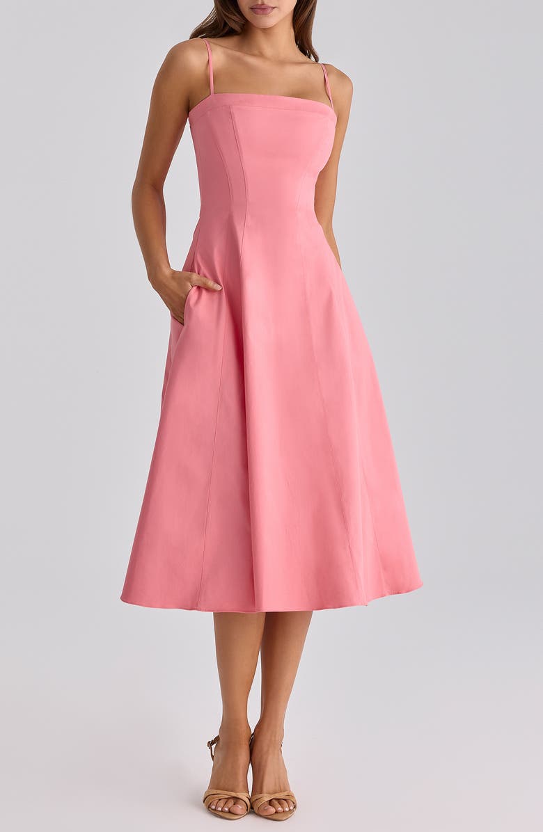 HOUSE OF CB Dolly A-Line Cocktail Dress, Alternate, color, Raspberry