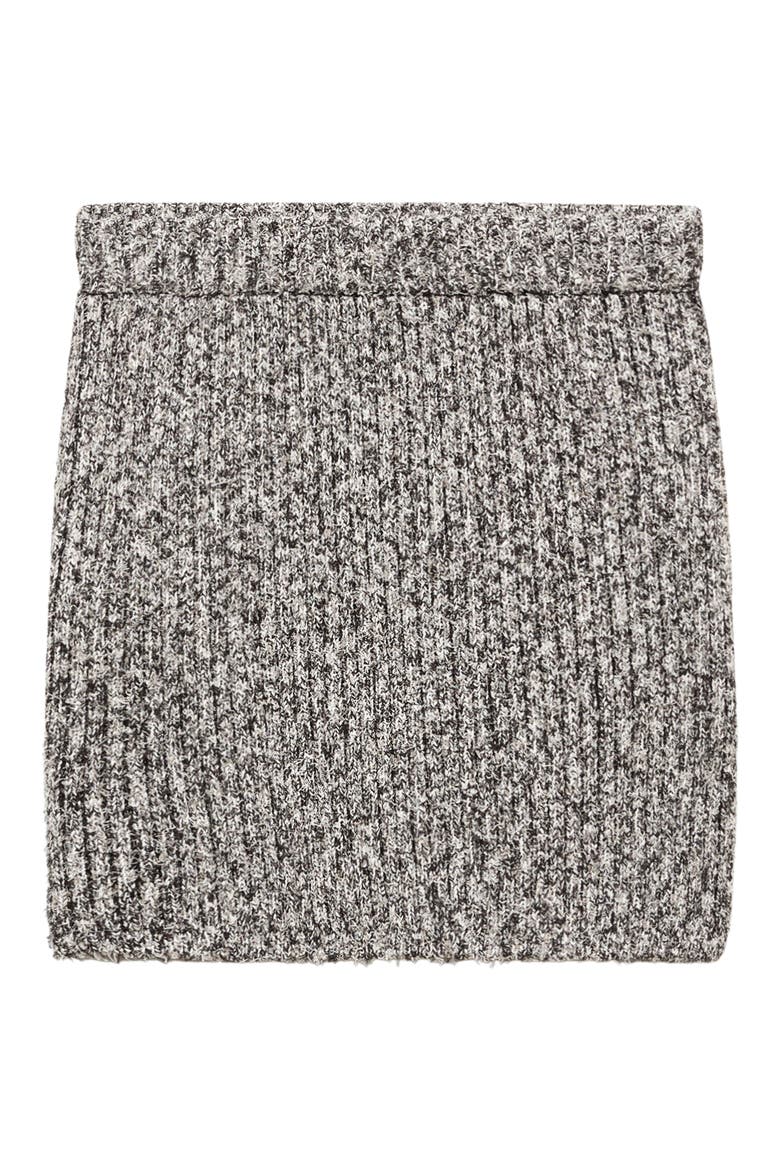 Rib Sweater Miniskirt, Alternate, color, BLACK
