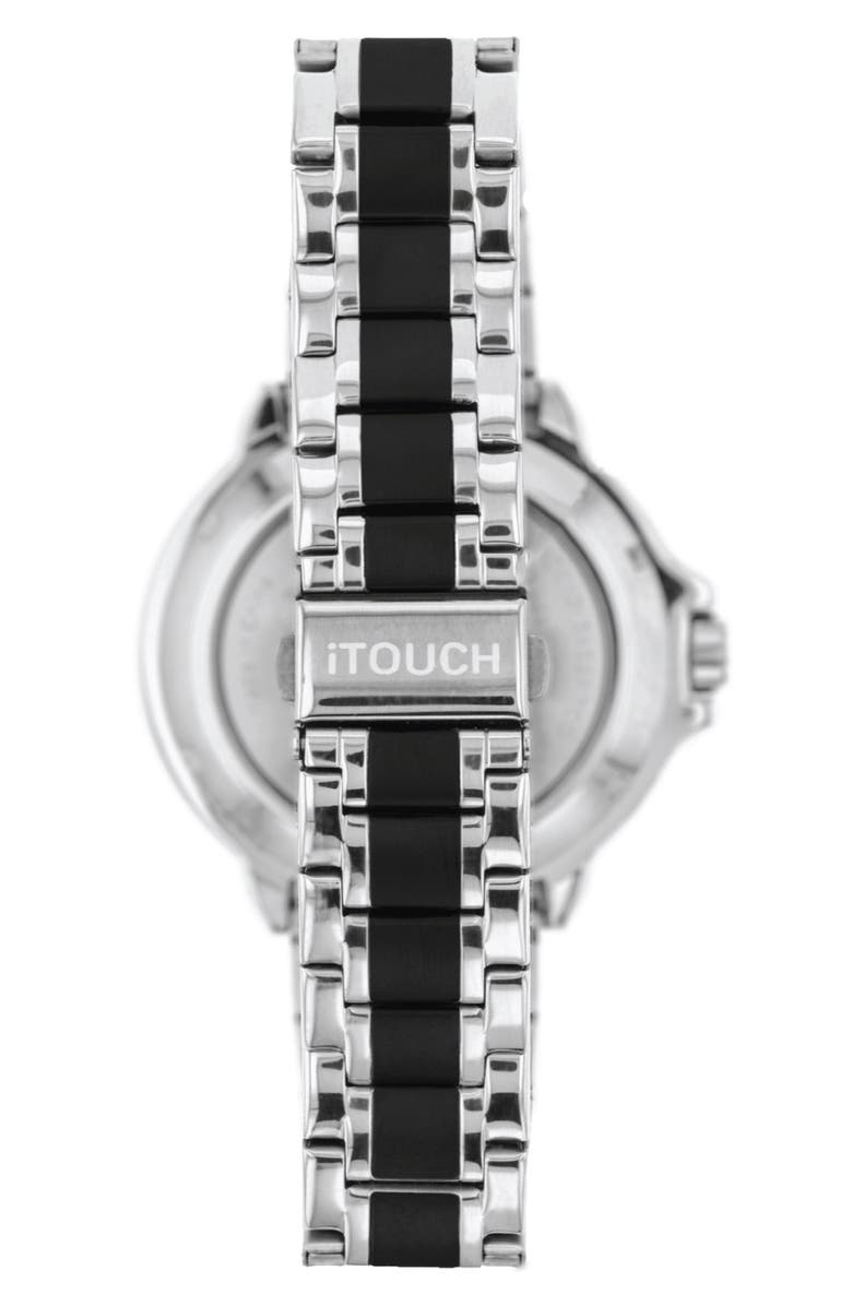 I TOUCH Men's iTouch Connected Hybrid Smartwatch Fitness Tracker: Silver Case with Two Toned Metal Strap, 42mm, Alternate, color, 