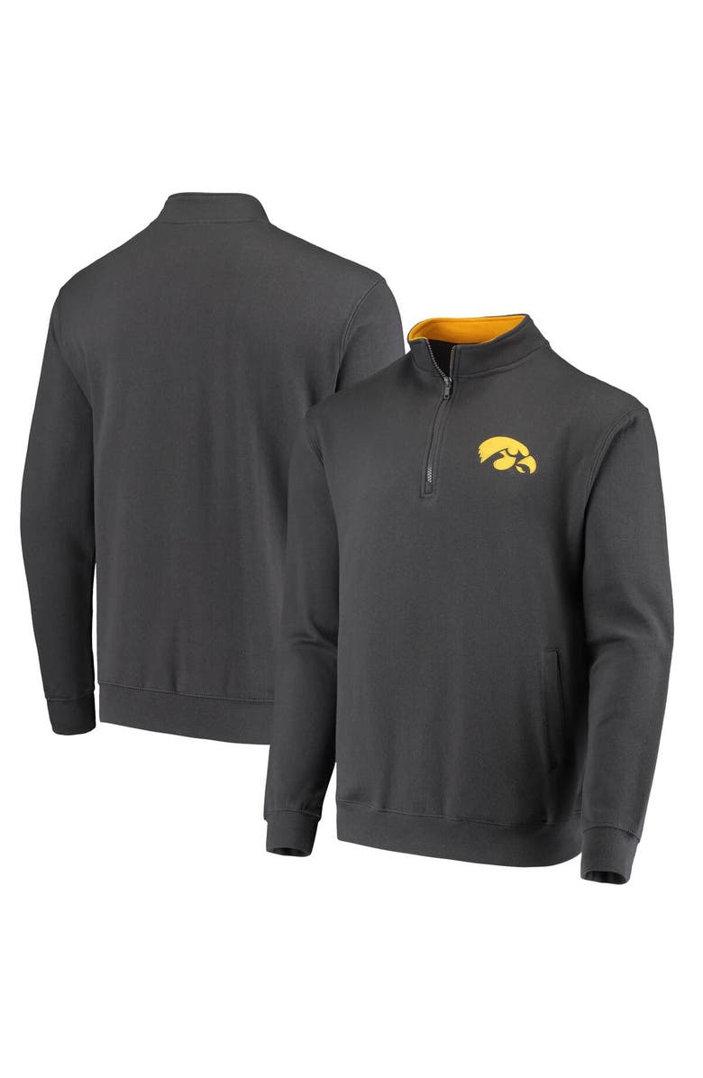 COLOSSEUM Men's Colosseum Charcoal Iowa Hawkeyes Tortugas Logo Quarter-Zip Jacket, Main, color, Charcoal