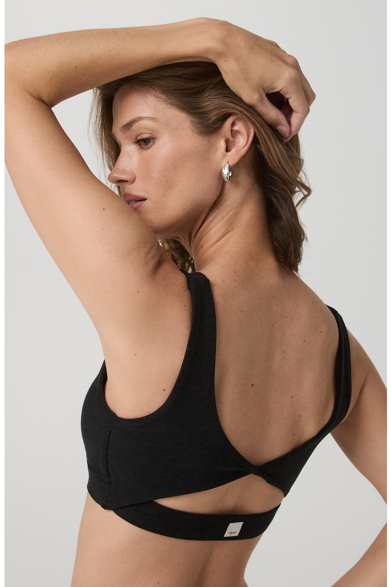 Elevation Rhythm Cutout Sports Bra, Alternate, color, BLACK HEATHER