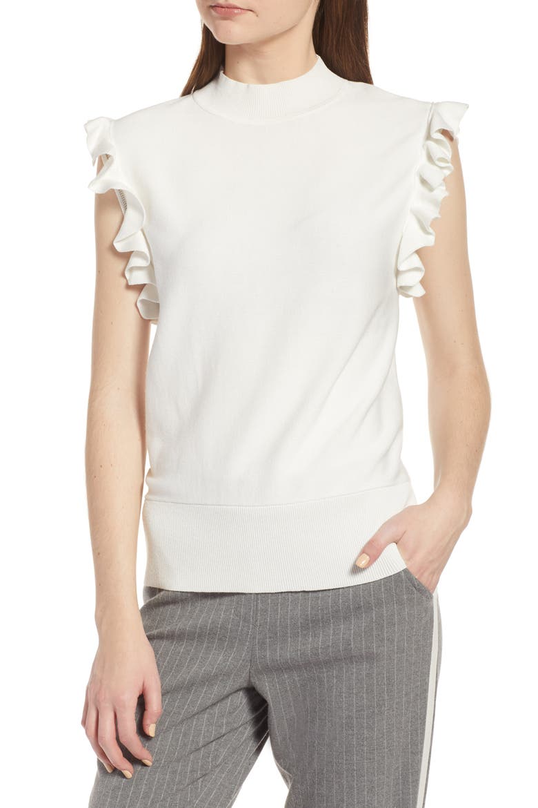 Detachable Sleeve Sweater, Alternate, color, WHITE