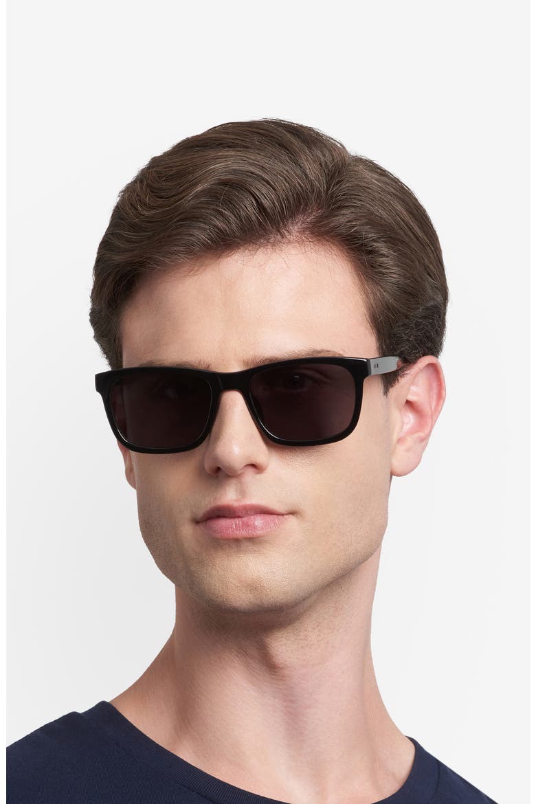 56mm Rectangular Sunglasses, Alternate, color, BLACK/ GREY