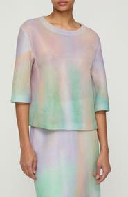 Lafayette 148 New York Aurora Print Neoprene T-Shirt