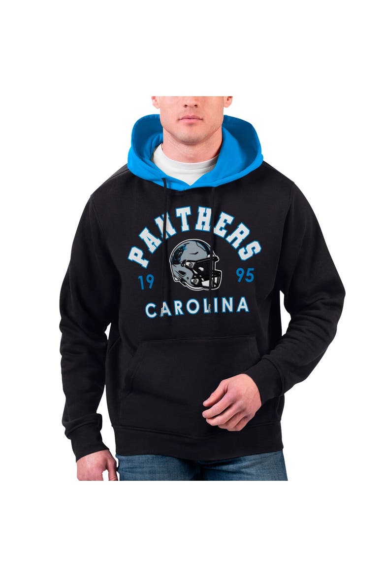 Men's G-III Sports by Carl Banks Black Carolina Panthers Colorblock Pullover Hoodie, Alternate, color, Black
