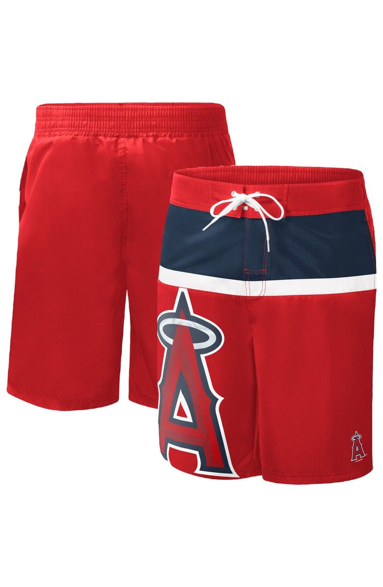 G-III SPORTS BY CARL BANKS Men's G-III Sports by Carl Banks Red Los Angeles Angels Sea Wind Swim Shorts, Main, color, Red