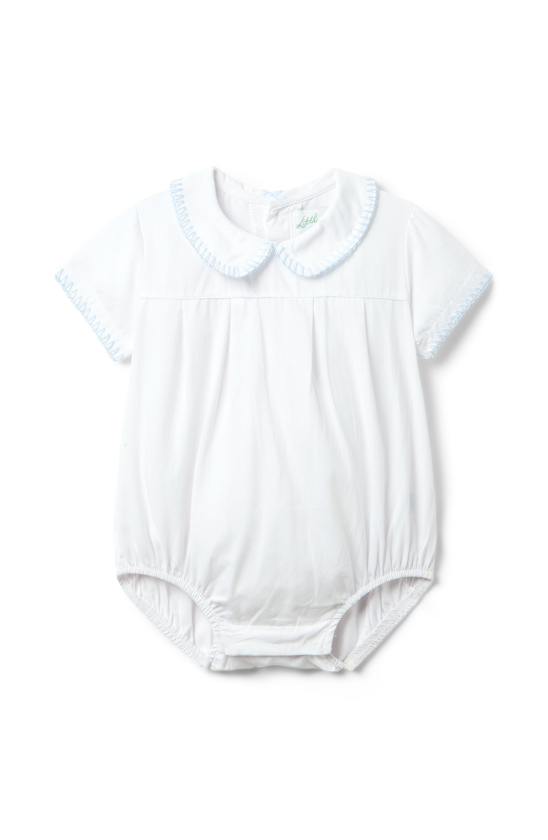 Little Paper Kids Brody Bubble Romper, Main, color, White / Navy Blue