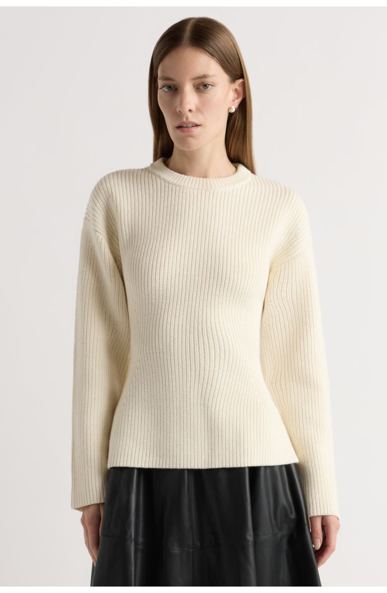 Modern Citizen Minali Ribbed Sculpted Sweater, Alternate, color, Cream