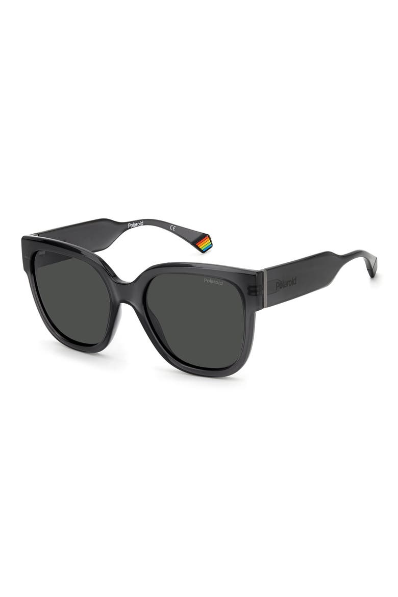 55mm Polarized Square Sunglasses, Alternate, color, GREY / GRAY POLARIZED