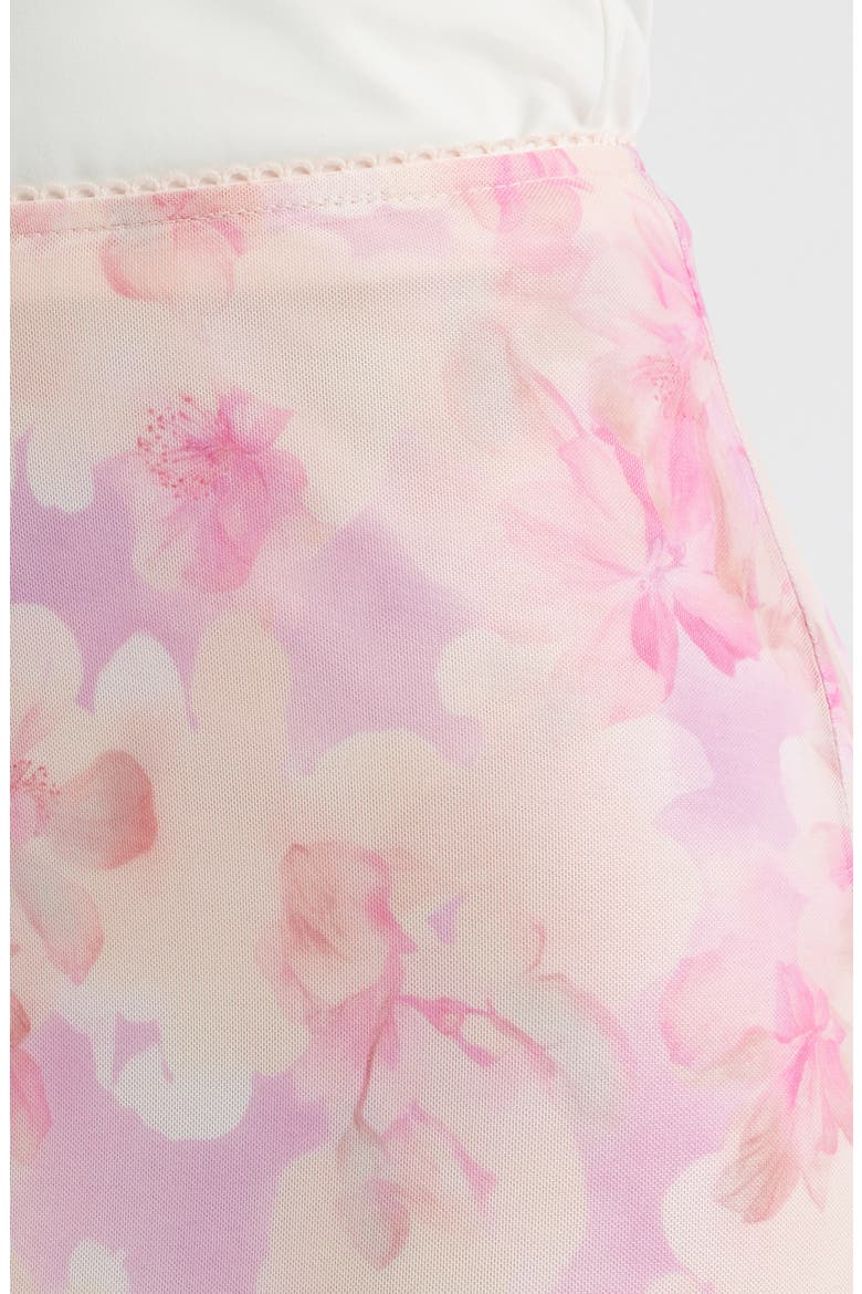 Floral Chiffon Handkerchief Midi Skirt, Alternate, color, PINK FLORAL