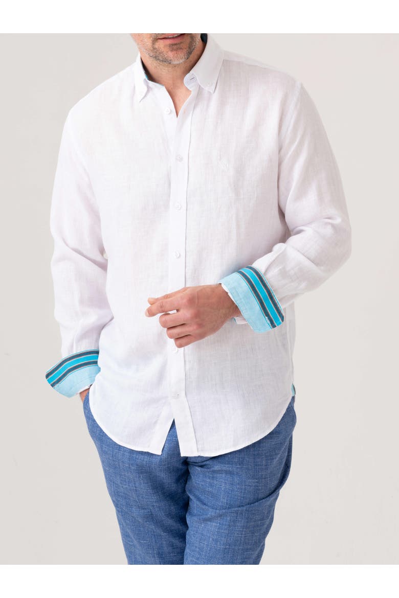 Classic Linen Long Sleeve Shirt, Main, color, White
