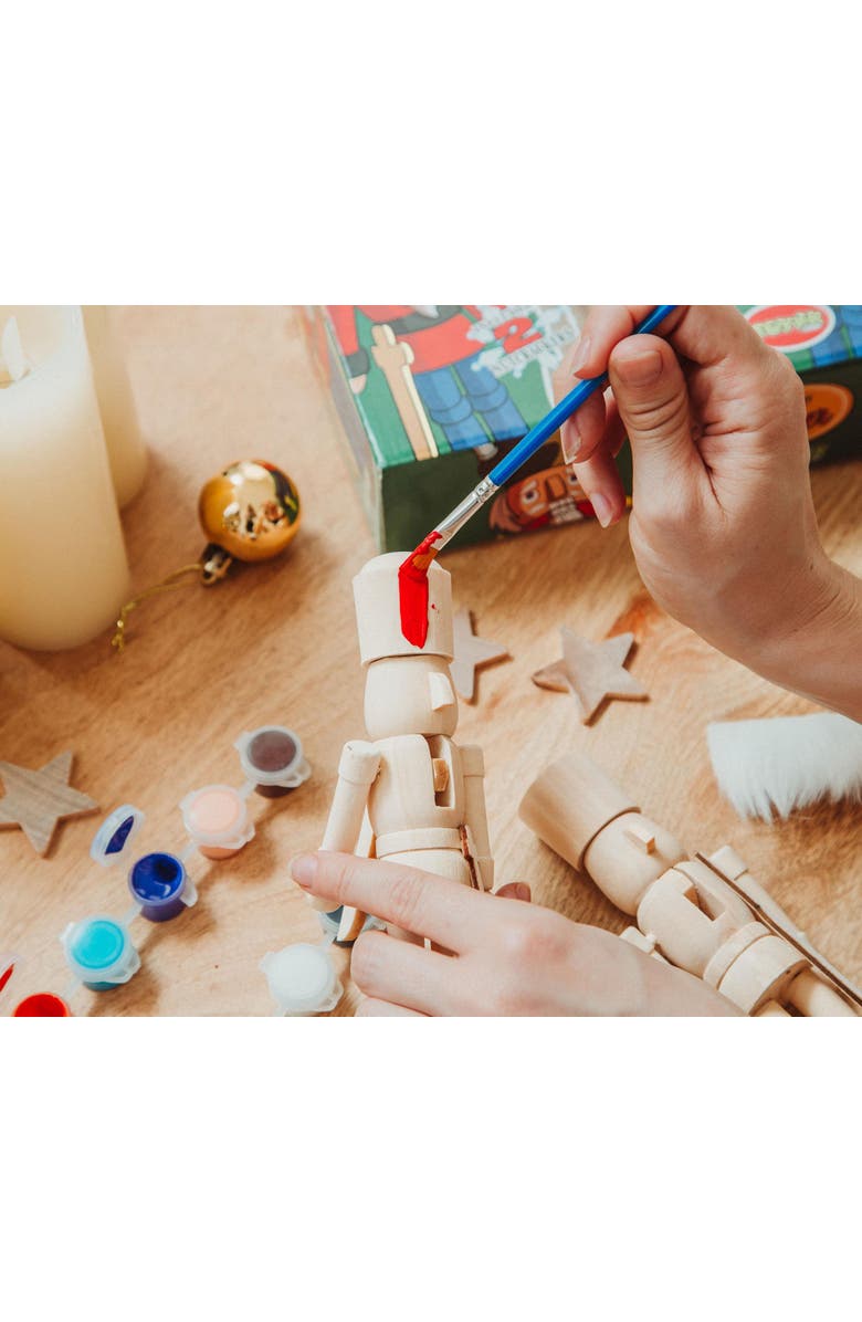 Toynk Paint Your Own 7-Inch Wooden Nutcracker Figure Craft Kit | Set of 2, Alternate, color,