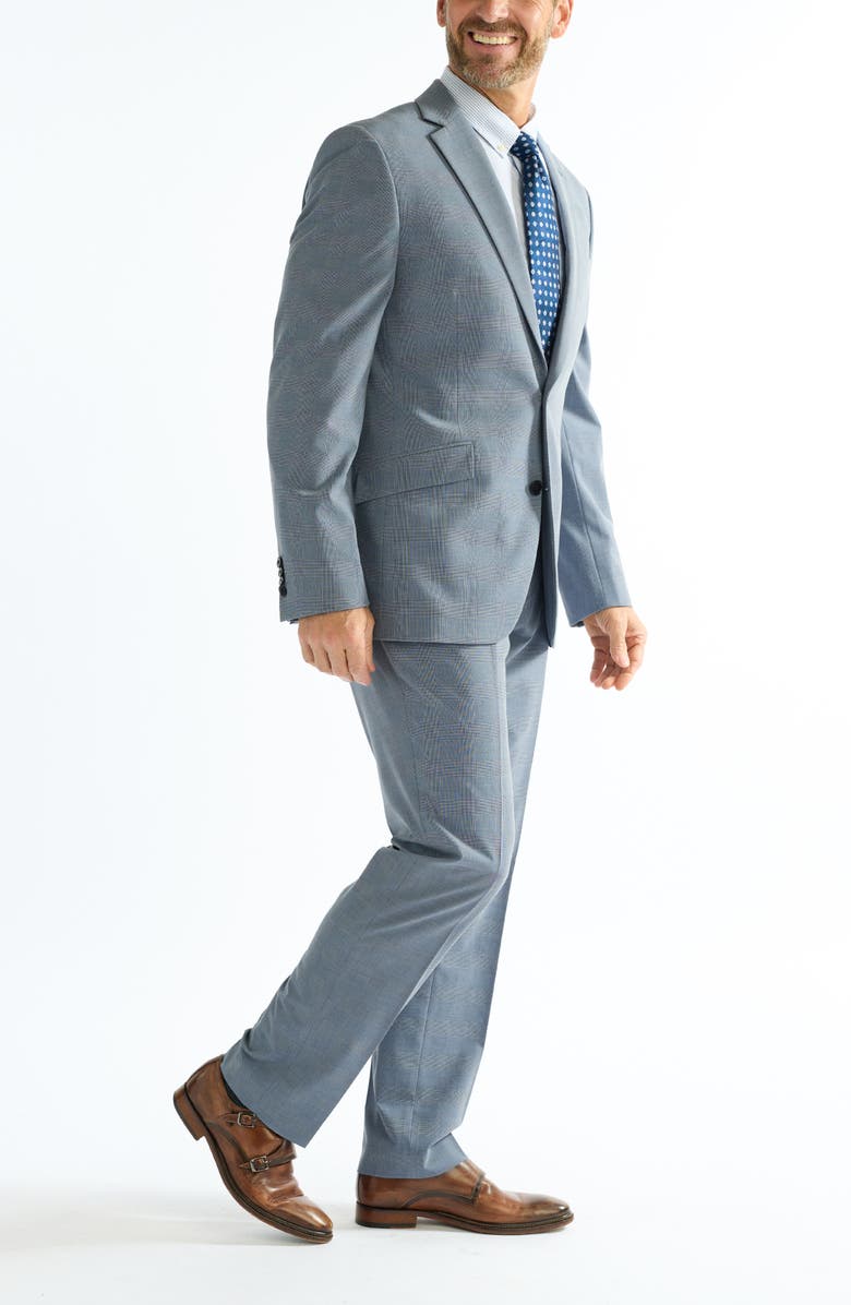 SAVILE ROW CO Hoxton Blue Plaid Stretch Suit, Alternate, color, Blue